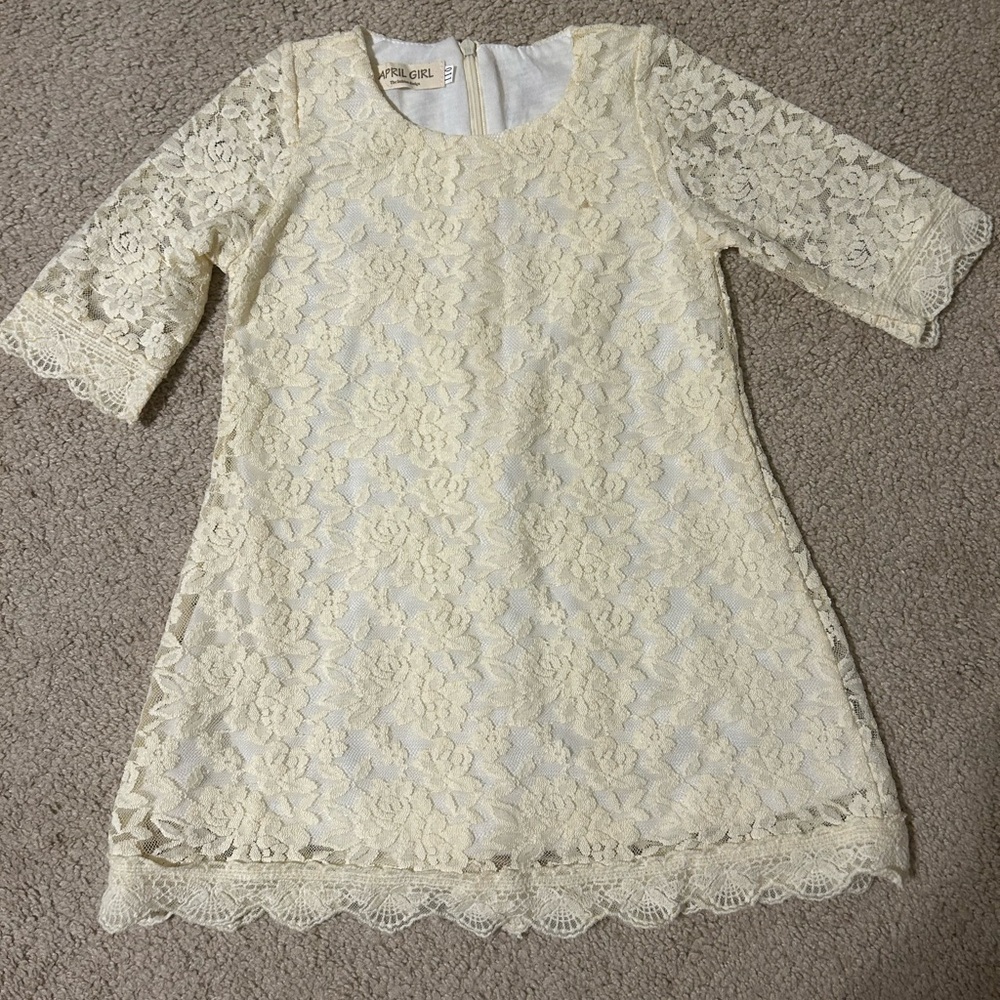 Cream Lace toddler Dress